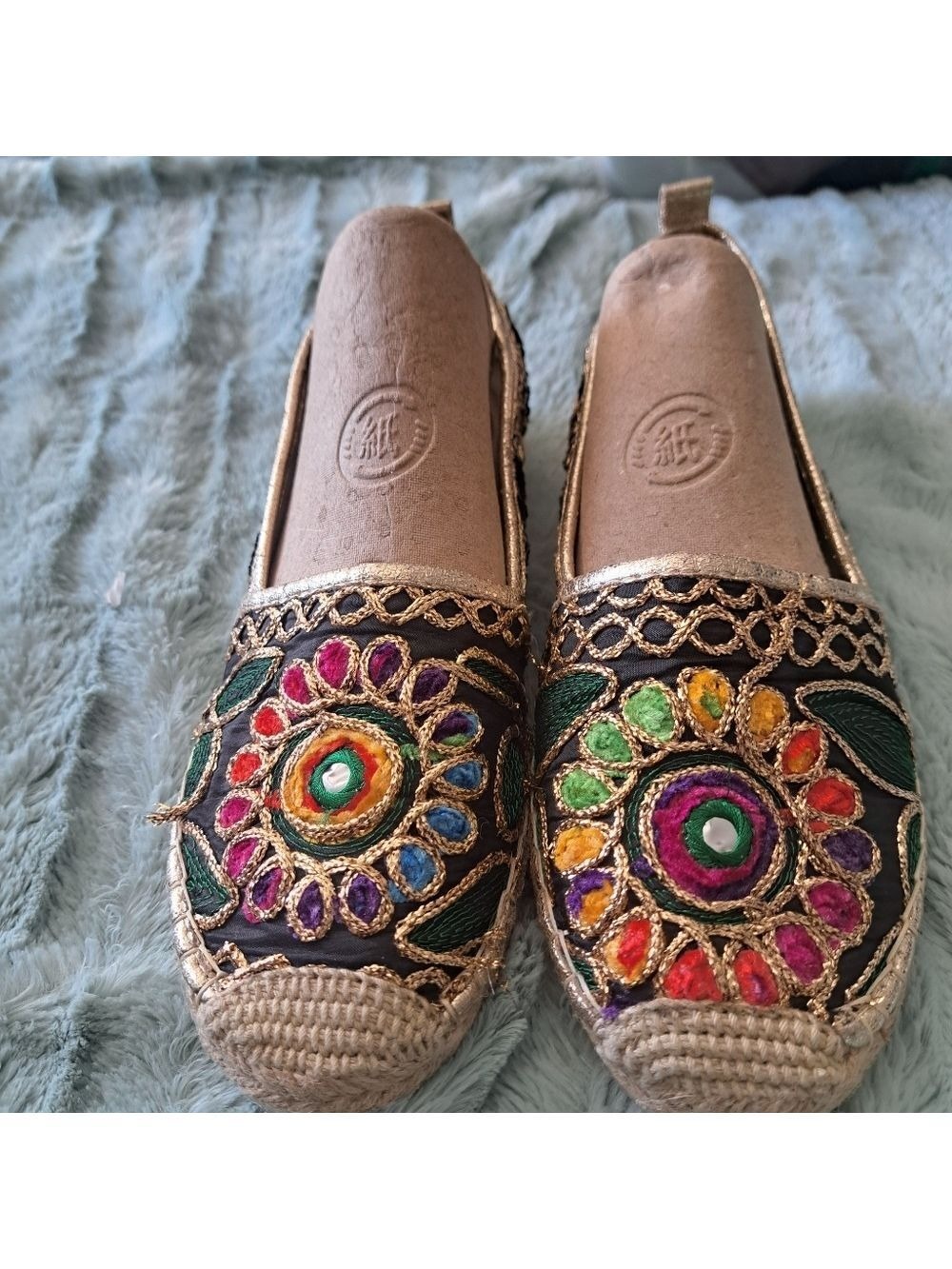 Spring Step Maylis Slip-On Shoes Espadrilles Fabric Floral BOHO Shoes Euro 37